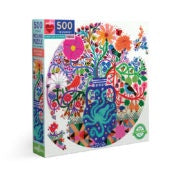 Products EEBOO - Puzzle - Birds & Flowers - 500 Piece Round