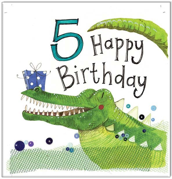 Greeting Card 5 Year Old Birthday Crocodile General