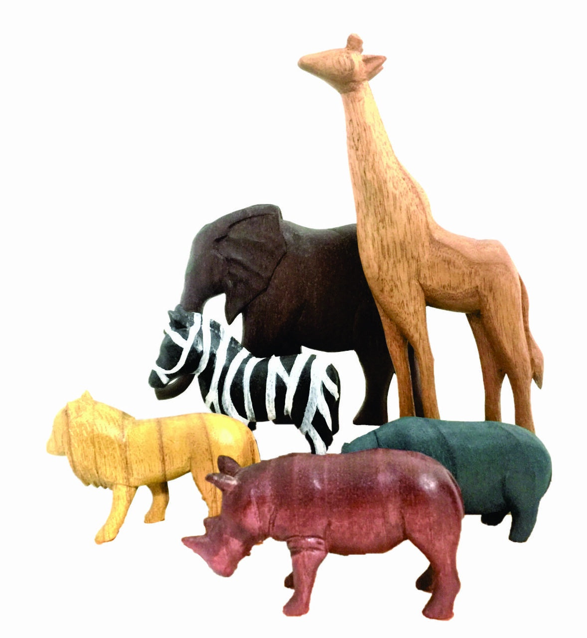 PAPOOSE - Africa Wood Animals - Wooden Set of 6