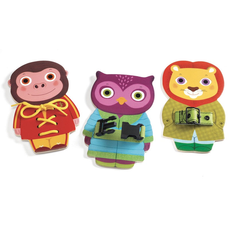 DJECO - Attachtou - Wooden - Self Help - Set of 3
