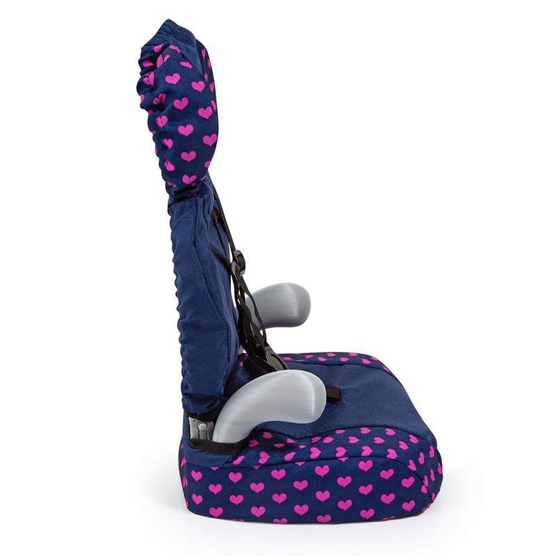 Products BAYER - Doll Car Booster Seat - Navy with Pink Hearts and Unicorn