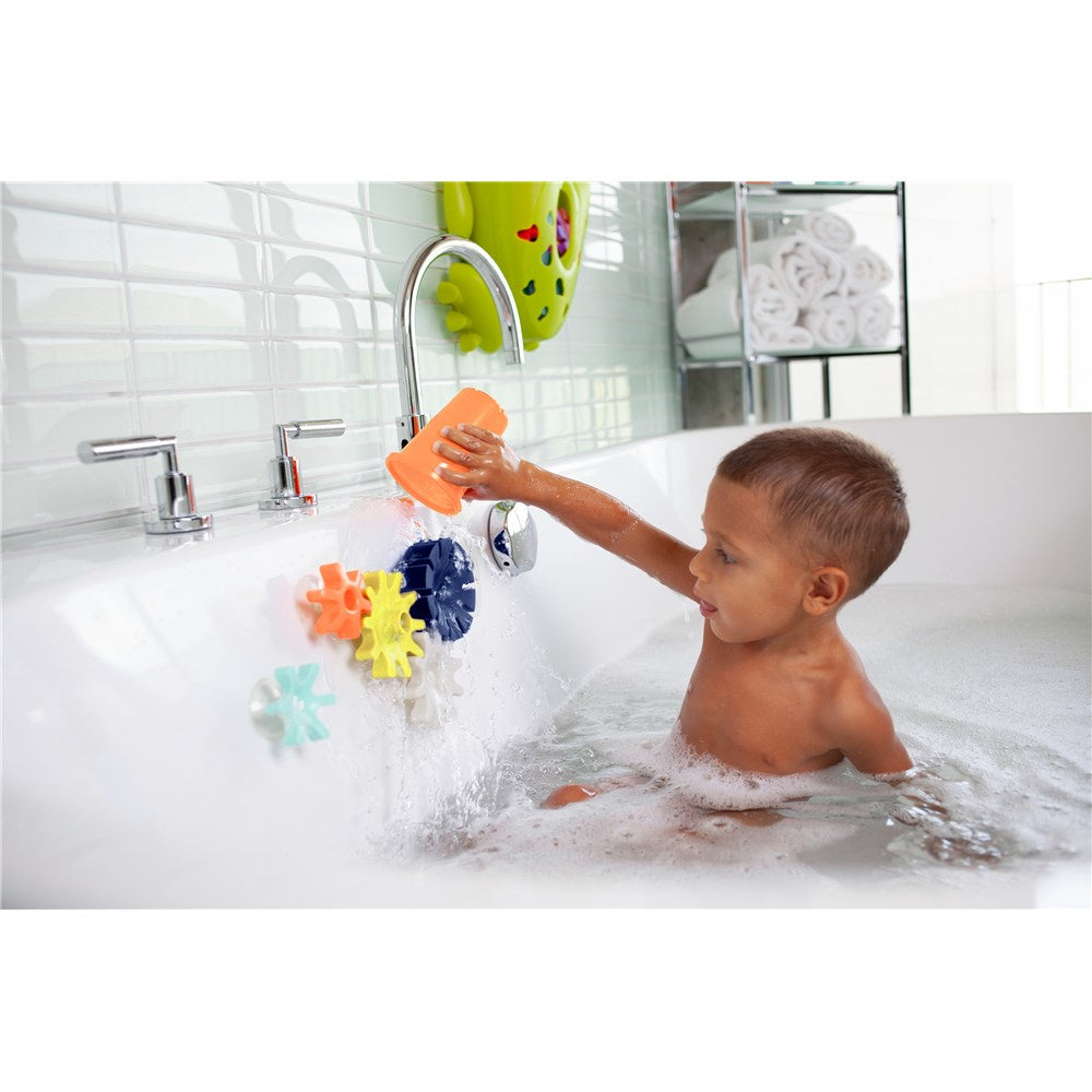 Bath Toy - Boon COGS Water Gears Bath Toy- Navy/Yellow
