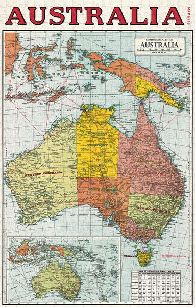 Cavallini Vintage Puzzle -  Australia Map - 500 Piece