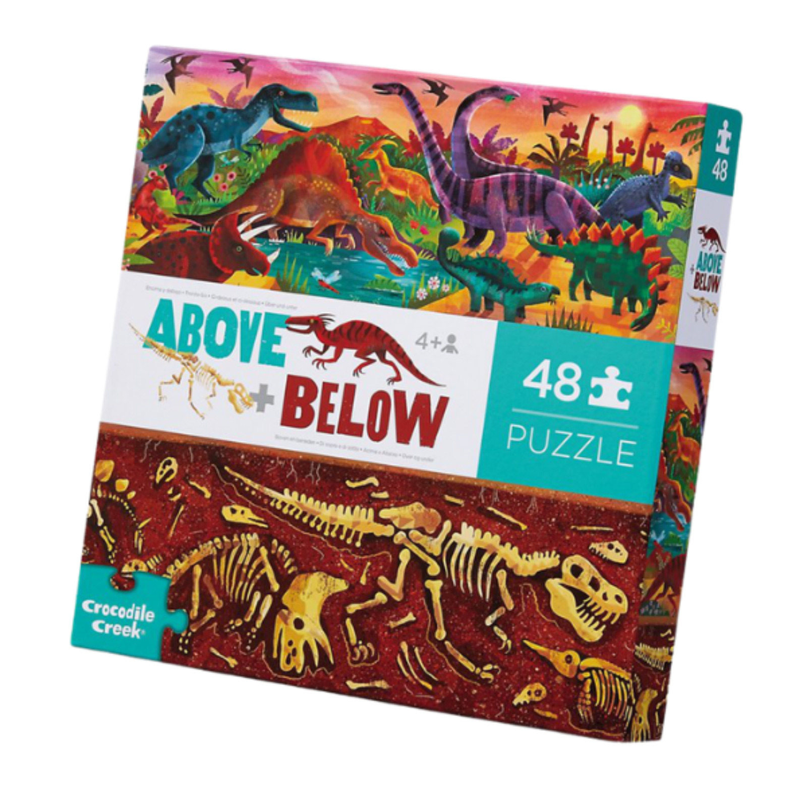 CROCODILE CREEK -  Above & Below 48 Pce Puzzle - Dinosaur World