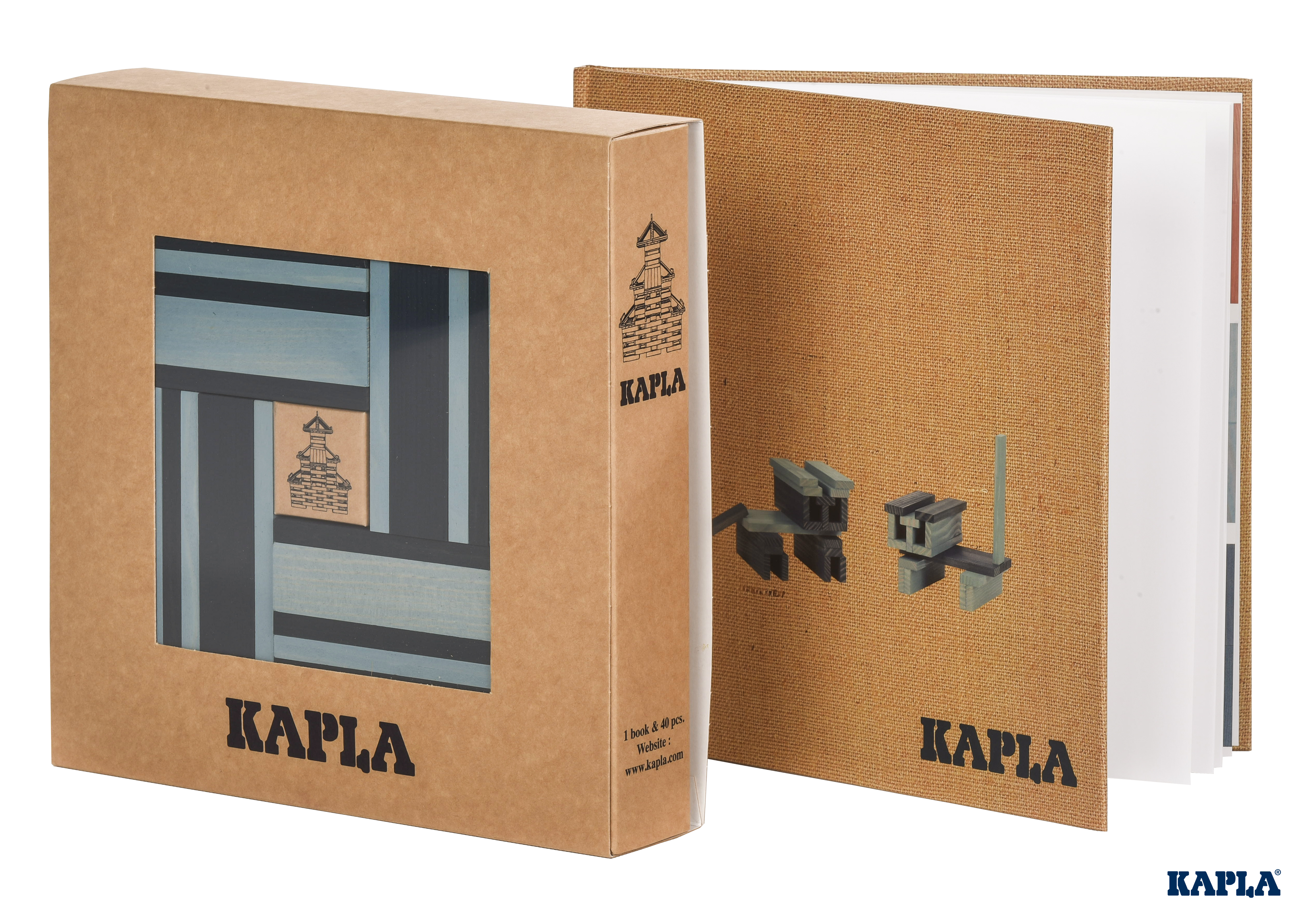 Kapla Book and Colours- Light & Dark Blue