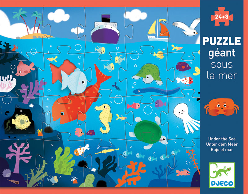 DJECO Puzzle Giant -  Under The Sea - 32 pc preschool puzzle