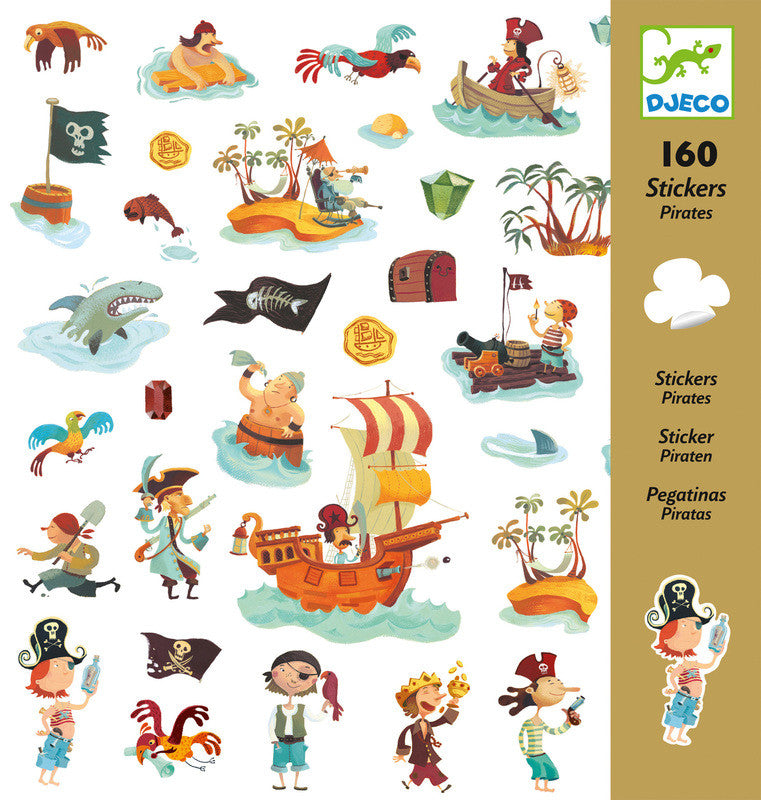 DJECO Stickers Pirates - Pack of 160