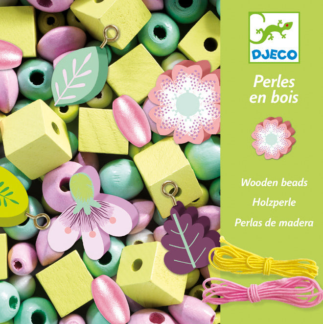 DJECO - Wooden Beads -  Leaves and Flowers