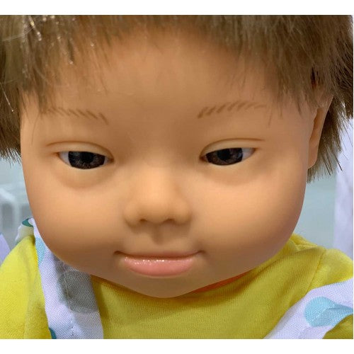 Miniland Doll - Anatomically Correct Baby, Caucasian Down Syndrome Boy, 38 cm