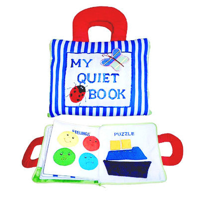 DYLES Quiet Book Blue Stripe - Fabric Activity Book