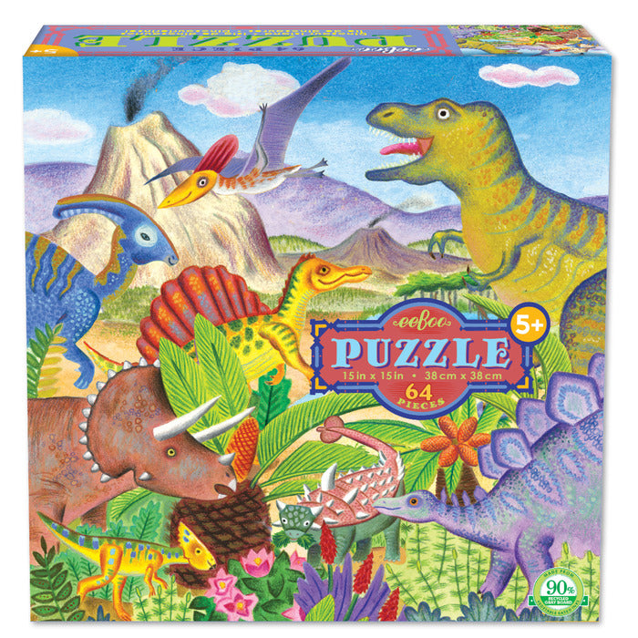 EEBOO - Puzzle - Dinosaur Island 64 piece