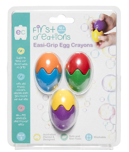 EC First Creations - Easi-Grip Egg Crayons - Set of 3