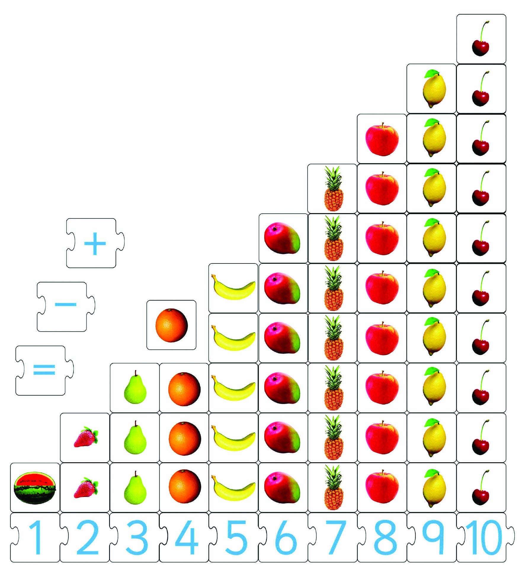 Tuzzles Basic Maths Fun Fruit floor puzzle 68pcs