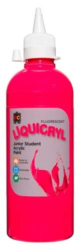 EC Liquicryl Junior Student Acrylic Paint - Fluro - 500ml - Pink
