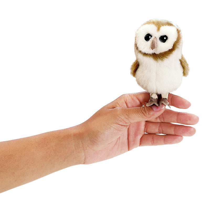 FOLKMANIS Finger Puppet - Owl, Barn White