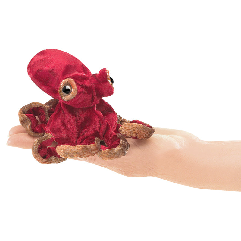 FOLKMANIS Finger Puppet - Octopus, Red