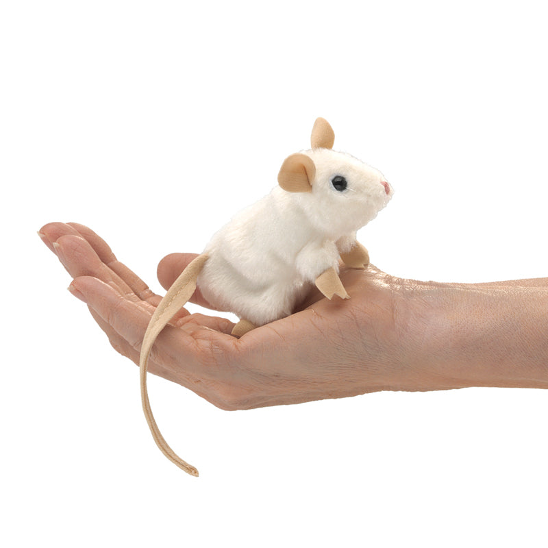 FOLKMANIS Finger Puppet - Mouse, White