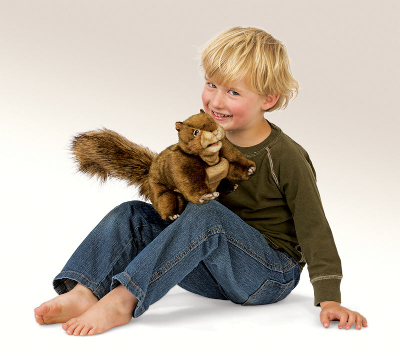 FOLKMANIS HAND PUPPET Squirrel, Red