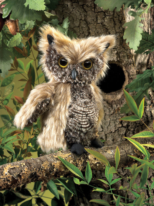 FOLKMANIS HAND PUPPET Screech Owl Small