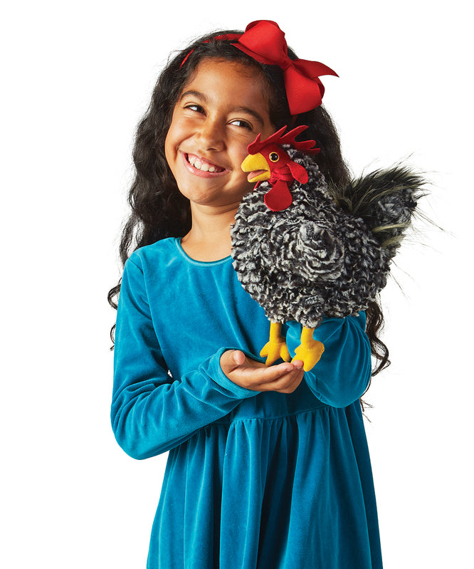 FOLKMANIS HAND PUPPETS -Barred Rock Rooster
