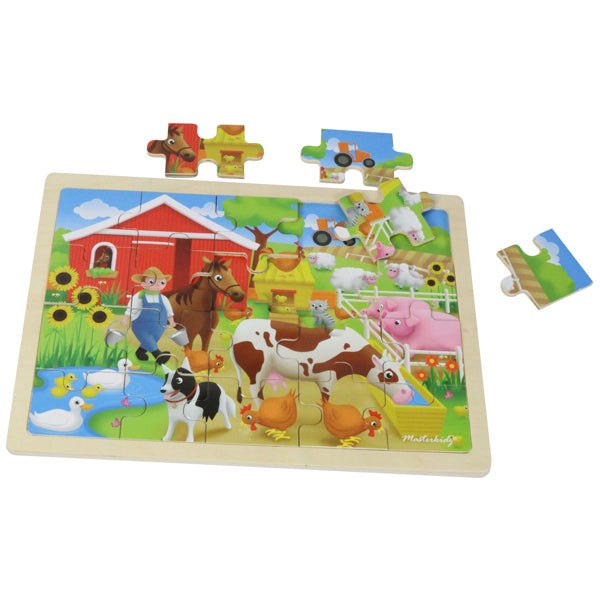 MASTERKIDZ Wooden Puzzle - Farm - 20 Piece