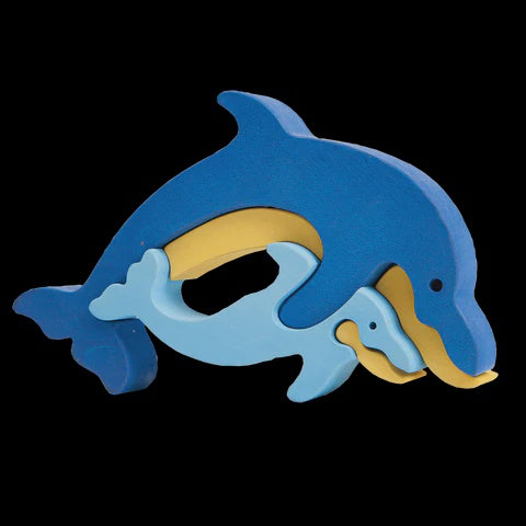 Fauna Puzzle - Dolphin Family - Wooden Puzzle