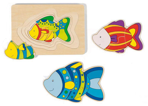 GOKI 4 Layer Fish Puzzle-wooden