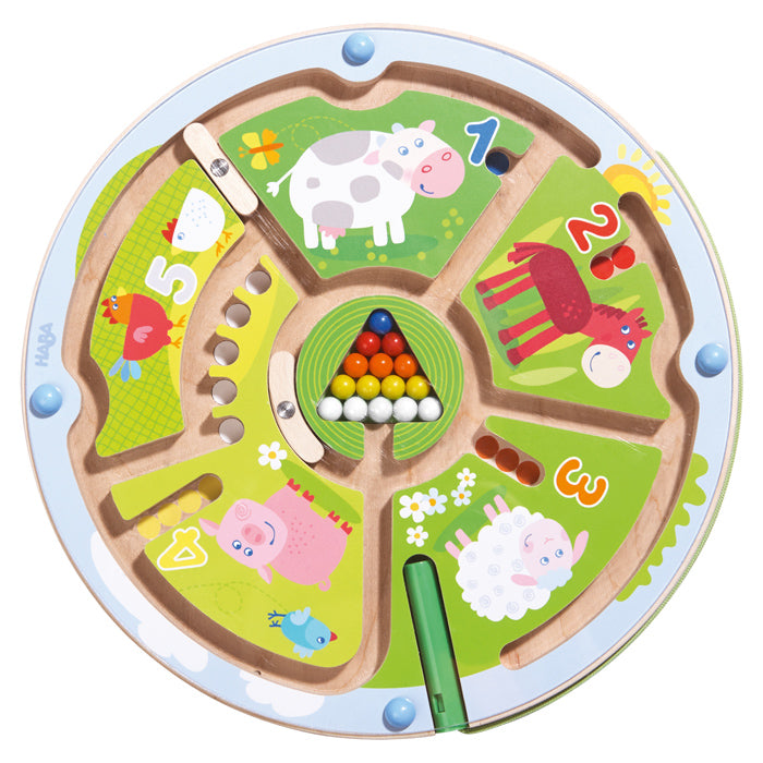 HABA Magnetic Maze - Farm Animals -  Numbers 1-5