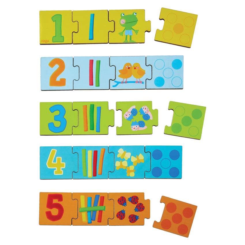 HABA Matching Puzzle Numbers - wooden coloured puzzle