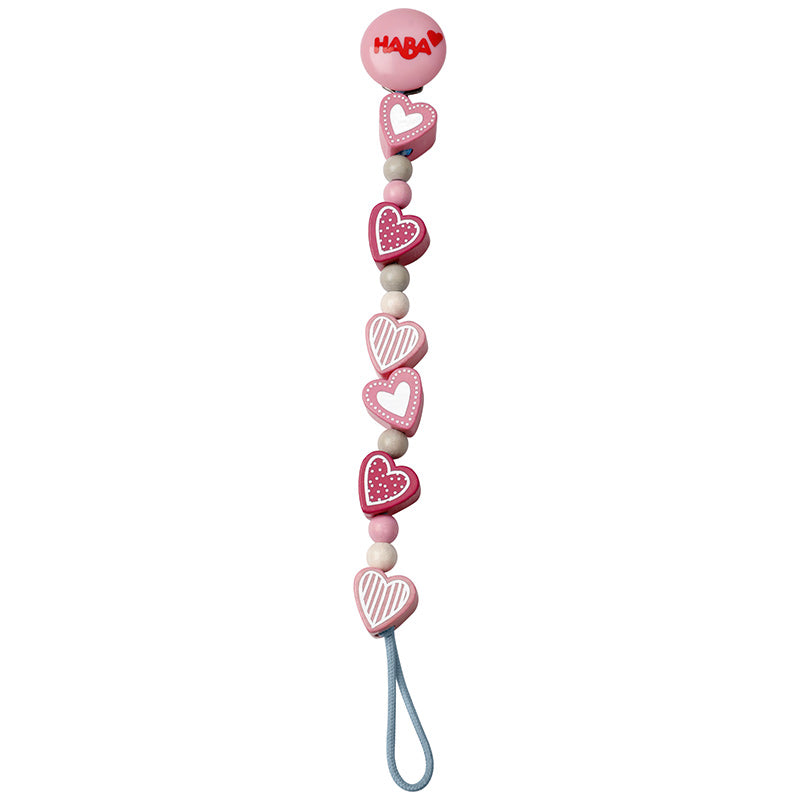 HABA Pacifier Holder Pink Heart