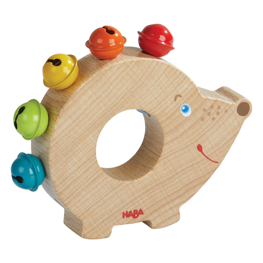 HABA Clutch Toy/Rattle - Hedgehog Bells - Wooden
