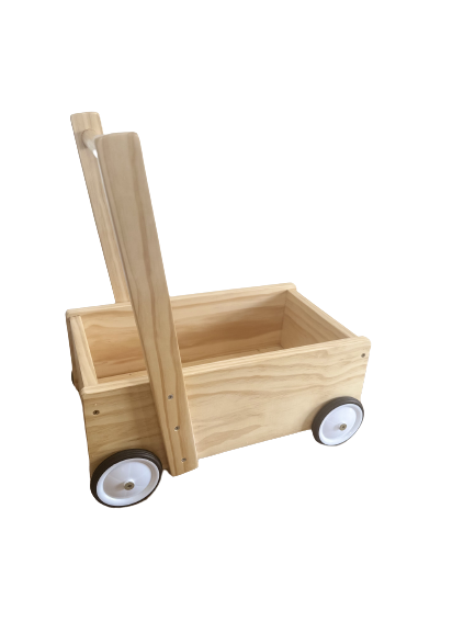 Wooden Wagon - Natural - Rubber Wheels