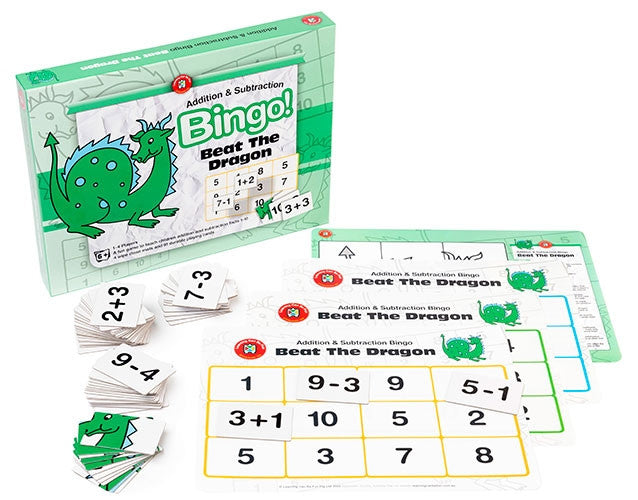 Learning Can Be Fun - Numeracy - Beat The Dragon Addition And Subtraction Bingo