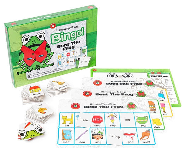 Learning Can Be Fun - Literacy - Beat The Frog (Rhyming Words) Bingo