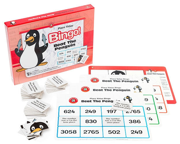 Learning Can Be Fun - Numeracy - Beat the Penguin (Place value) Bingo
