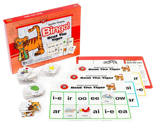Learning Can Be Fun - Literacy - Beat The Tiger (Double Sounds) Bingo