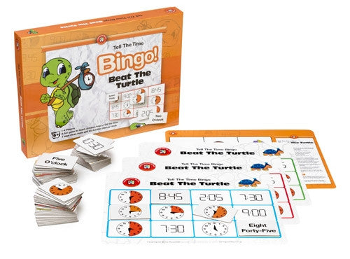 Learning Can Be Fun - Numeracy - Beat The Turtle (Tell The Time) Bingo