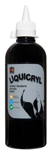 EC Liquicryl Junior Student Acrylic Paint - 500ml - Black