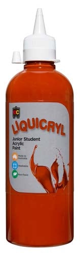 EC Liquicryl Junior Student Acrylic Paint - 500ml - Burnt Sienna