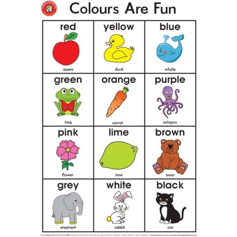 Learning Can Be Fun - Colours Are Fun - Wall Chart