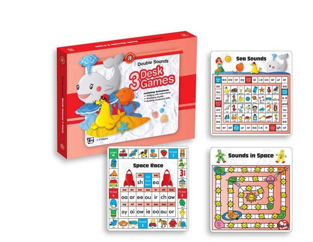 Learning Can Be Fun - Literacy - Double Sounds Desk Games Pack of 3 Games