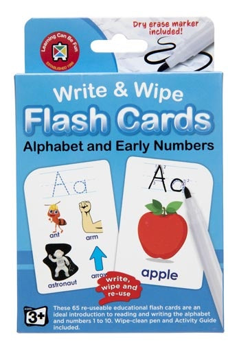 Learning Can Be Fun - Literacy - Write & Wipe Alphabet Flash Cards with Marker