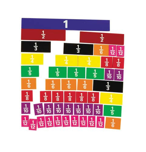 Learning Can Be Fun - Numeracy - Fraction Tiles - 51 Piece + Tray Various Fractions