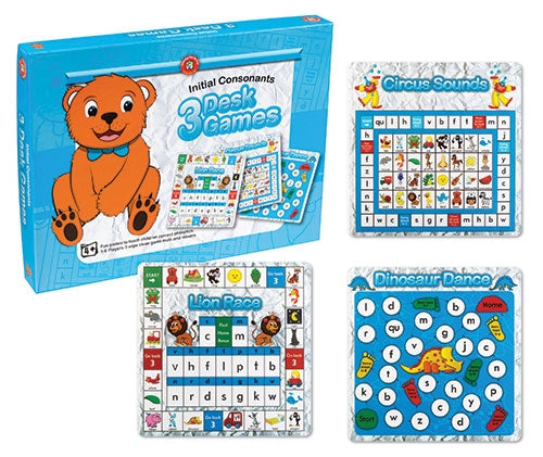 Learning Can Be Fun - Literacy - Initial Consonants Desk Games Pack of 3 Games