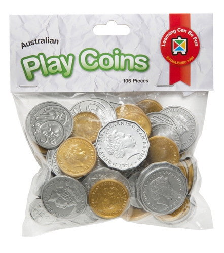 Learning Can Be Fun - Numeracy - Play Coins Plastic - Bag of 106