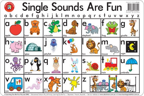 Learning Can Be Fun - Placemats - Single Sounds- Alphabet Placemat