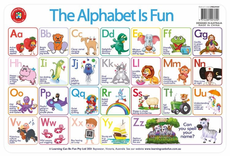 learning Can Be Fun - Placemats - Alphabet is Fun