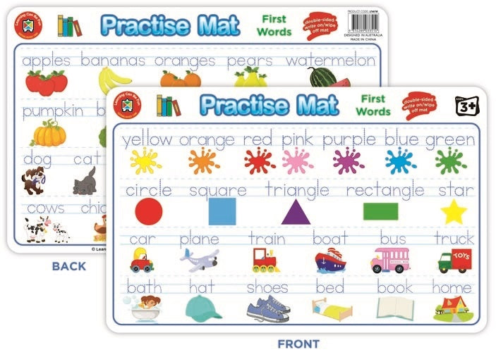 Learning Can Be Fun - Practice Mats -  First Words