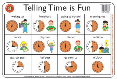 Learning Can Be Fun - Placemats - Telling Time