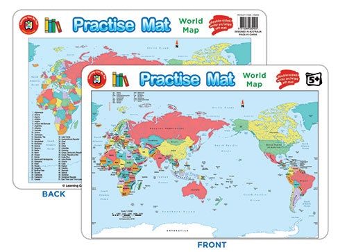 Learning Can Be Fun - Practice Mats -  World Map